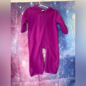 Infant fleece one piece dinasaur outfit